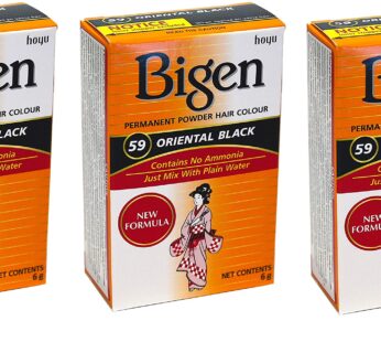 Bigen Permanent Powder Hair Color 59 Oriental Black 1 ea (Pack of 3)