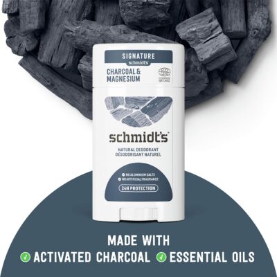 Schmidt's Aluminum Free Natural Deodorant for Women and Men, Charcoal & Magnesium with 24 Hour Odor Protection, Certified Natural, Vegan, Cruelty Free, 1.7 Oz (Pack of 2) - Image 2