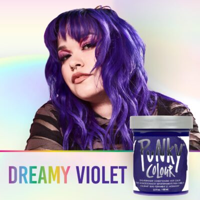 Punky Violet Semi Permanent Conditioning Hair Color | Non-Damaging Hair Dye | Vegan, PPD and Paraben Free | Vibrant Hair Color | Easy To Use | Lasts Up To 35 washes | 3.5oz - Image 3