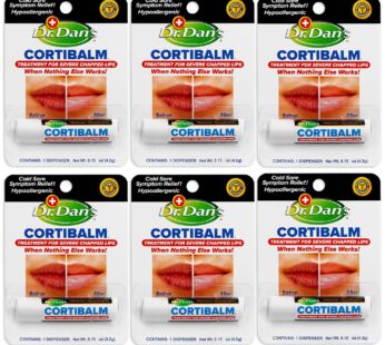 Dr. Dan’s Cortibalm-6 Pack-for Dry Cracked Lips – Healing Lip Balm for Severely Chapped Lips – Designed for Men, Women and Children