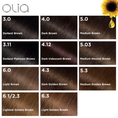 Garnier Hair Color Olia Ammonia-Free Brilliant Color Oil-Rich Permanent Hair Dye, 6.0 Light Brown, 1 Count (Packaging May Vary) - Image 6