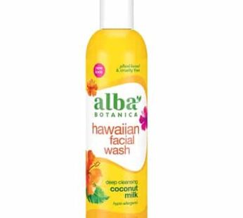 Alba Botanica Hawaiian Facial Wash, Deep Cleansing Coconut Milk, 8 Oz