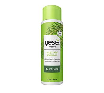 Yes To Tea Tree Scalp Relief Shampoo, pH Balancing Formula To Calm Dry Itchy Scalp While Moisturizing & Nourishing Hair, With Tea Tree & Sage Oil, Natural, Vegan & Cruelty Free, 12 Fl Oz