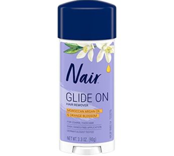 Nair Glide On Hair Removal Cream, Arm, Leg, and Bikini Hair Remover, Depilatory Cream, 3.3 Oz Stick