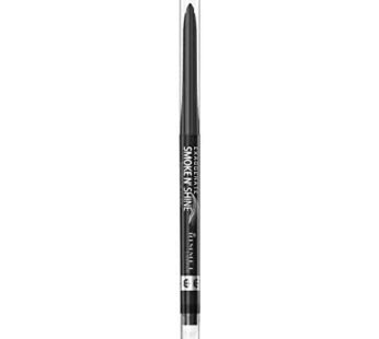 Rimmel London Exaggerate Smoke n’ Shine Eye Definer Eyeliner, Long-Wearing, Gel Formula, Flake-Free, 001, Little Black Smokey, 0.01oz