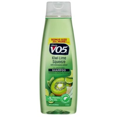 Alberto VO5 Kiwi Lime Squeeze Clarifying Shampoo - Moisturizing Shampoo with Clarifying Formula - 5 Vitamins and Oils - Fruity Kiwi Fragrance - 15 oz