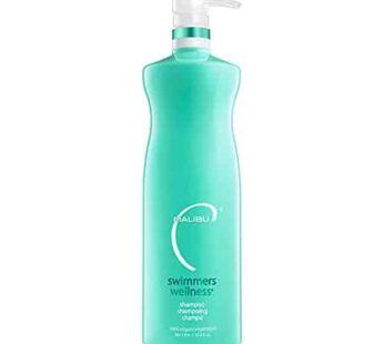 Malibu C Swimmers Wellness Shampoo – Chlorine Shampoo for Swimmers to Combat Dry, Brittle Hair – Restores Texture Affected by Pool Elements – Sulfate Free Hair Care (33.8 oz)
