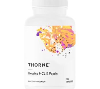 THORNE Betaine HCL & Pepsin – Digestive Enzymes for Protein Breakdown and Absorption – 225 Capsules