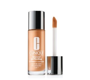 Clinique Beyond Perfecting Liquid Lightweight Full Coverage Foundation + Concealer For Dry Combination to Oily Skin Types, Nutty