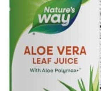 Nature’s Way Aloe Vera Leaf Juice with Aloe Polymax+, 99.5% Purified Aloe Vera Leaf Juice from Concentrate, Unflavored, 33.8 Fl. Oz (Packaging May Vary)