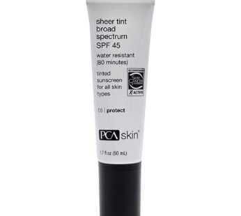 PCA SKIN Sheer Tinted Sunscreen, SPF 45 Broad Spectrum Sunscreen, Water Resistant, Made With Physical Sunscreen Ingredients, 1.7 fl oz Tube