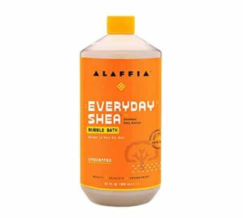 Alaffia Everyday Shea Bubble Bath, Soothing Support for Deep Relaxation and Soft Moisturized Skin | Made with Fair Trade Shea Butter | Cruelty-Free | No Parabens | Vegan, Unscented 32 Fl Oz