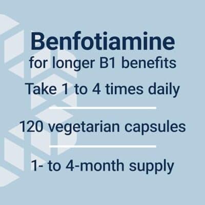 Life Extension Mega Benfotiamine, 250 mg, a fat-soluble form of thiamine, healthy metabolism, ultra-bioavailable vitamin B1, high potency, gluten-free, non-GMO, vegetarian, 120 capsules - Image 5