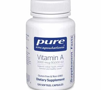 Pure Encapsulations Vitamin A – 3,000 mcg – from Cod Liver Oil – Immune & Vision Support* – Vitamin A Palmitate Supplement – Non-GMO – 120 Softgel Capsules