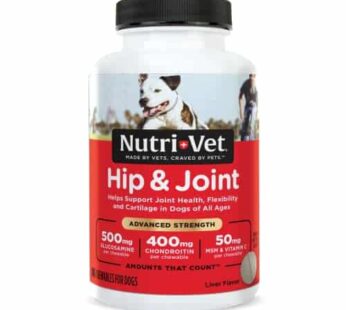 Nutri-Vet Hip & Joint Chewable Dog Supplements- Formulated with Glucosamine & Chondroitin for Dogs- 90 Count