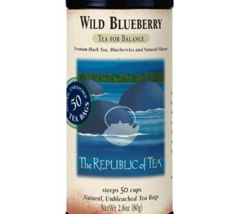 The Republic of Tea Wild Blueberry Tea, 2.8 oz Tin | 50 Tea Bags, Gourmet Black Tea | Caffeinated