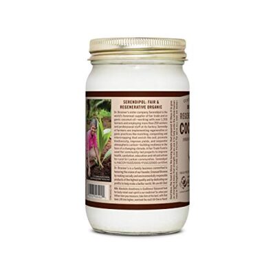 Dr. Bronner's - Organic Virgin Coconut Oil (White Kernel, 14 ounce) - Coconut Oil for Cooking, Baking, Hair & Body, Unrefined & Fresh-Pressed, Mild Flavor, Versatile, Fair Trade, Vegan, Non-GMO - Image 2