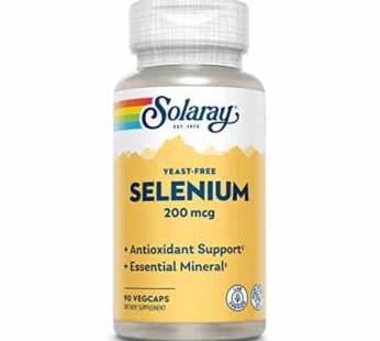 Solaray Yeast Free Selenium 200mcg, Selenium Capsules for Healthy Thyroid Function & Immune Support, High Absorption Supplement, Vegan, 90 Servings, 90 VegCaps