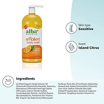 Alba Botanica Very Emollient Body Wash, Island Citrus, 32 Oz - Image 7