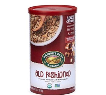 Nature?s Path Organic Old Fashioned Whole Grain Rolled Oats, 18 Ounce Canister (Pack of 6), Non-GMO, 40g Whole Grains, 5g Plant Based Protein, Great for Overnight Oats