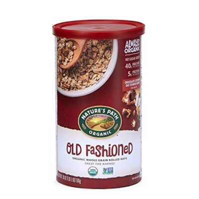 Nature?s Path Organic Old Fashioned Whole Grain Rolled Oats, 18 Ounce Canister (Pack of 6), Non-GMO, 40g Whole Grains, 5g Plant Based Protein, Great for Overnight Oats