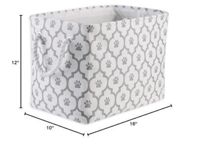 Bone Dry Pet Storage Collection Lattice Paw Print, Medium Rectangle, White/Gray - Image 11