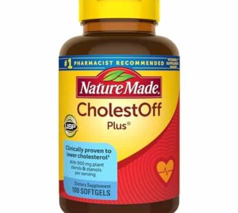 Nature Made CholestOff Plus, clinially proven to lower cholesterol, 100 Softgels, 25 Day Supply