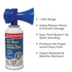 SeaSense Air Horn ? Large Size (3.5 oz), 118 dB ? Loud 1 Mile Range, Meets EPA & USCG Standards ? Great for Boat & Marine Safety, Ideal for Sporting Events Such as Football & Soccer - Image 3