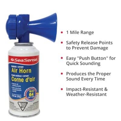 SeaSense Air Horn ? Large Size (3.5 oz), 118 dB ? Loud 1 Mile Range, Meets EPA & USCG Standards ? Great for Boat & Marine Safety, Ideal for Sporting Events Such as Football & Soccer - Image 3