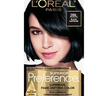 L’Oreal Paris Superior Preference Fade-Defying + Shine Permanent Hair Color, 2BL Black Sapphire, Pack of 1, Hair Dye