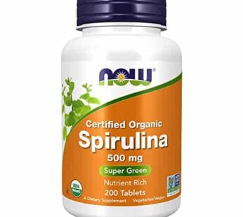 NOW Supplements, Organic Spirulina 500 mg with Vitamins, Minerals and GLA (Gamma-Linolenic Acid), 200 Tablets