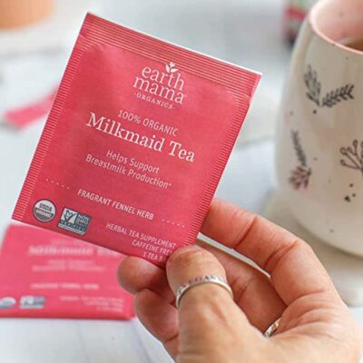 Earth Mama Organic Milkmaid? Tea | Lactation Support Herbal Tea Bags for Breastfeeding, Decaf Lactation Supplement for Increased Breast Milk Production, With Milk Thistle & Fenugreek (16 Count, 2-Pack) - Image 6