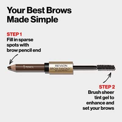 Revlon Eyebrow Gel & Pencil, ColorStay Brow Fantasy 2-in-1 Eye Makeup, Longwearing with Precision Tip, 105 Brunette, 0.04 Oz - Image 3