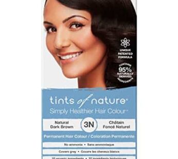 Tints of Nature 3N Natural Dark Brown Permanent Hair Dye, Nourishes Hair and Covers Greys, Ammonia-Free, 130ml