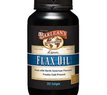 Barlean’s Lignan Flaxseed Oil Softgels, Cold-Pressed Flax Seed Supplement with 1,550 mg ALA Omega-3 Fatty Acids for Joint & Heart Health, 1000mg, 250 ct