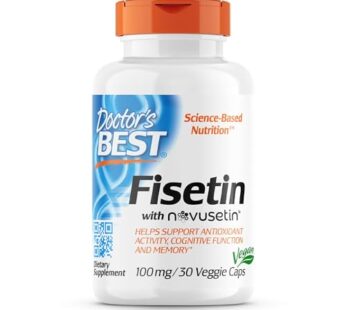 Doctor’s Best Fisetin with Novusetin, Non-GMO, Vegan, Gluten & Soy Free, 100 mg, 30 Count