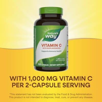 Nature's Way Vitamin C with Bioflavonoids, Immune Support*, 1000 mg per serving, 250 Capsules - Image 4