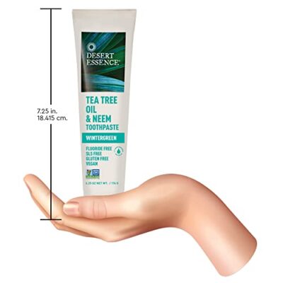 Desert Essence Natural Tea Tree Oil and Neem Toothpaste, 176g (6.25 OZ) - Image 7