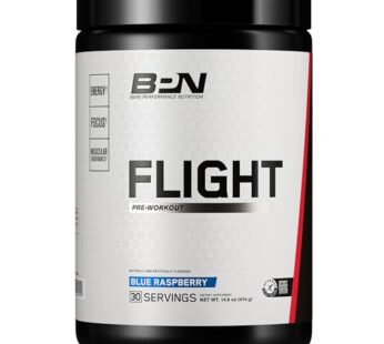 BARE PERFORMANCE NUTRITION BPN Flight Pre Workout, Supports Energy and Mental Focus, Improved Endurance & Muscle Pumps with CarnoSyn? Beta Alanine, Blue Raspberry, 30 Servings