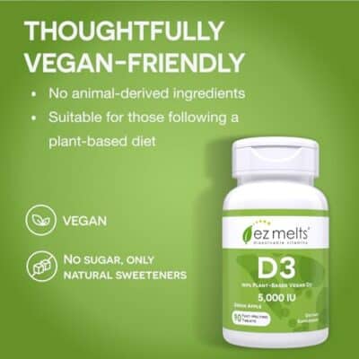 EZ Melts Dissolvable Vitamin D3 5,000 IU, Sugar-Free, 3-Month Supply - Image 4