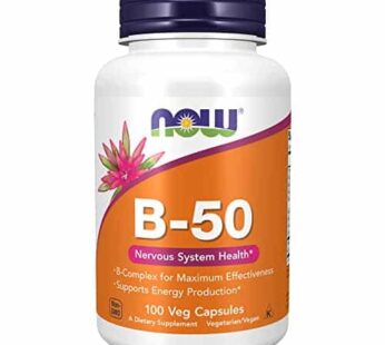 NOW Supplements, Vitamin B-50 mg, Energy Production*, Nervous System Health*, 100 Veg Capsules