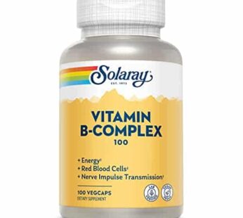 SOLARAY Vitamin B-Complex 100 mg, Healthy Energy, Blood Cell Formation & Nerve Impulse Transmission Support, 100 VegCaps (100 Count)