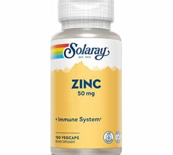 Solaray Zinc 50mg Immune Support Capsules, 100 Count, Vegan, Pumpkin Seed