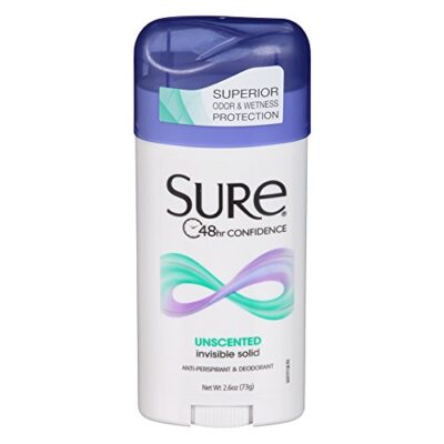 SURE, Antiperspirant Deodorant, Solid, Unscented, 2.6 Ounce (Pack of 6) - Image 2