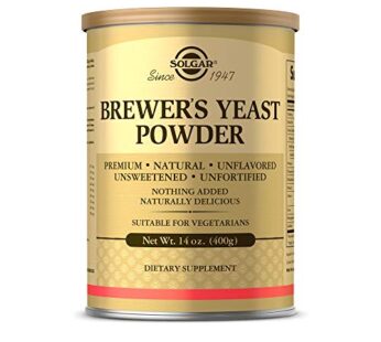 Solgar Brewer’s Yeast Powder, 14 oz – Rich Source of Amino Acids, B-Complex Vitamins, Minerals, & Protein – Natural, Unflavored, Unsweetened – Dairy Free, Vegetarian – 13 Servings (Packaging may vary)