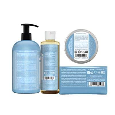 Dr. Bronner's Baby Unscented Gift Set - Pure-Castile Liquid and Bar Soaps, Organic Magic Balm, and 4-in-1 Organic Sugar Pump Soap - Image 2