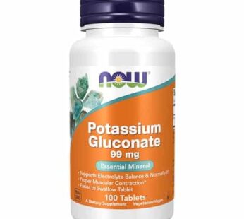 NOW Supplements, Potassium Gluconate 99mg, Easier to Swallow, Essential Mineral*, 100 Tablets