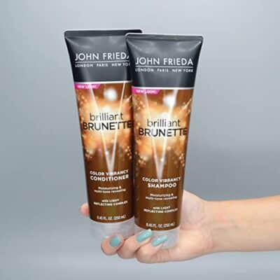 John Frieda Brilliant Brunette Multi-Tone Revealing Color Protecting Conditioner, for maintaining Color Treated Hair, Anti-Fade Conditioner, 8.45 oz, with Sweet Almond Oil and Crushed Pearls - Image 5