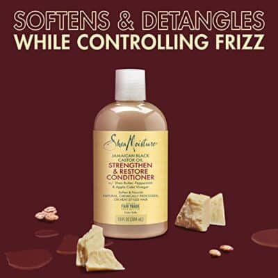 SheaMoisture Conditioner 100% Pure Jamaican Black Castor Oil to Intensely Smooth and Nourish Hair with Shea Butter, Peppermint and Apple Cider Vinegar 13 oz - Image 3