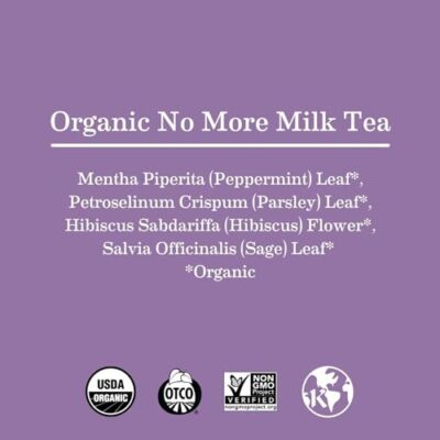 Earth Mama No More Milk Tea | Organic Herbal Tea Bags to Reduce Breast Milk Production, Stop Breastfeeding, & Wean Lactation Naturally, Postpartum Essentials, Decaf Tea With Hibiscus & Sage (16-Count) - Image 4